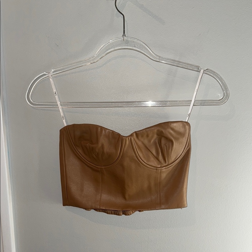 Lulu's Tan Faux Leather Bustier